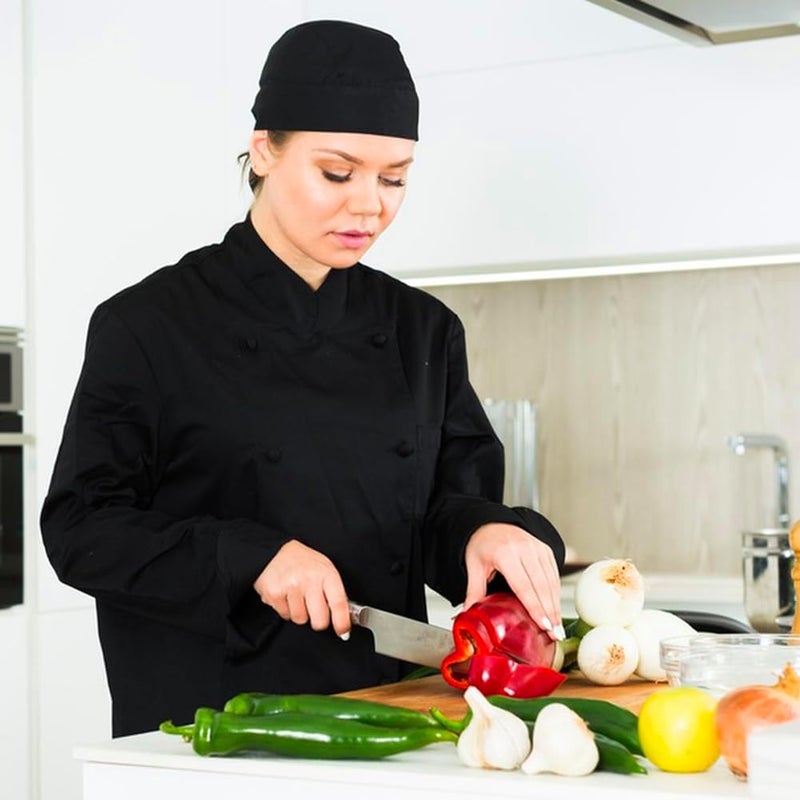 Besforta 4 Pack Adjustable Tie Back Chef Cap - Breathable Cooking Kitchen Hat for Women & Men - Image 4